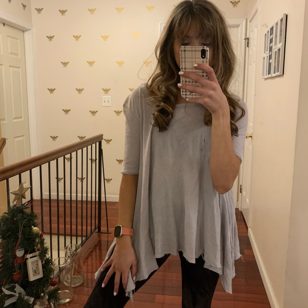 Free People Loose Distressed Shirt Dress